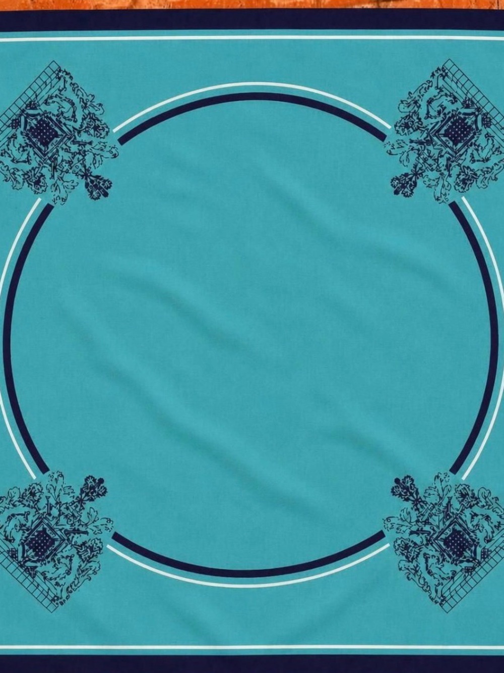 Alec Brooks London scarf crest of arms teal/blue 30 inches by 3O inches